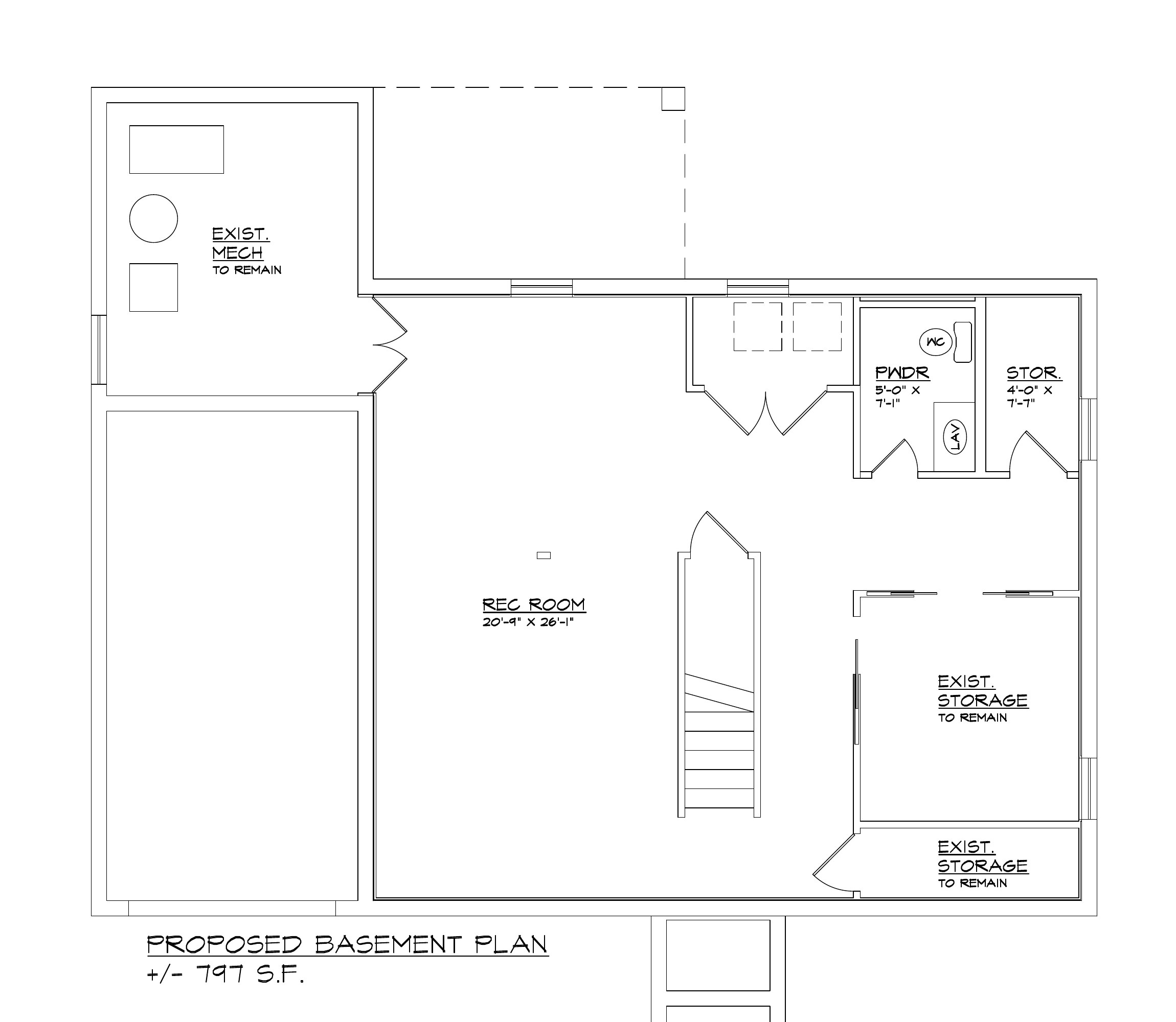 Proposed basement floor plan